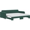 vidaXL Divano letto estraibile con materasso Verde scuro 90x200 cm Velluto