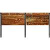 vidaXL Testiera 200 cm legno vecchio legno massiccio e ferro