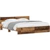 vidaXL Letto matrimoniale con testiera in legno massello, dimensioni 203 x 185 x 70 cm
