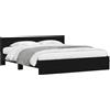 vidaXL Struttura del letto in rovere nero 203 x 185 x 70 cm Materiale a base di legno