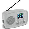 MEDION® Radio Internet MEDION con DAB+ LIFE IRE-1 (WLAN, radio FM DAB Plus, Bluetooth, EQ, protezione antigoccia, antenna telescopica, Spotify Connect, sveglia, funzione snooze, dimmer display regolabile) grigio