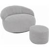 Bananair Pouf XXL sfoderabile in velluto a coste BANANAIR 110x100 cm + poggiapiedi grigio chiaro