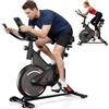 Bigzzia Cyclette con resistenza regolabile dallo 0 al 100%, cyclette silenziosa con display LCD, cyclette da fitness con supporto per tablet, cyclette da interno per circa