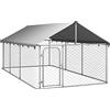 Festnight Canile da Esterno con Tetto Metallico Box in Metallo 400x200x150 cm