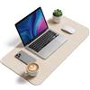 YISH Tappetino Scrivania Sottomano in Similpelle PU 80x40 cm | Tappetino Mouse Impermeabile Desk Mat per Laptop/Tastiera/Mouse per L'ufficio e la Casa (Beige)
