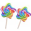 MKSDDF-50g*2 lecca lecca, lecca lecca fatti a mano, lecca lecca a spirale arcobaleno, regali per feste di compleanno, lecca lecca di grandi dimensioni da 3,15 pollici (Stella a cinque punte*2)