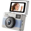 CAZSTYK Fotocamera portachiavi con schermo ruotato a 180 gradi e luce riempimento luminosità per fotografie in condizioni scarsa illuminazione Piccola fotocamera leggera