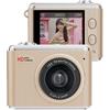 ZiStarlilife 1 portachiavi indossabile con fotocamera, video HD 1080p, 64 MP, zoom 16x, compatto, portatile, per studenti, adolescenti, viaggi, vlogging, social, per media, bianco (oro)