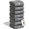 nice homeit - Set 6 Lavette 30x30 cm - Mini Asciugamani viso e ospiti 100% cotone ad anello - Morbide, Assorbenti, Lavabili - Per Bagno, Cucina, Trucco e Viaggio - Made in Italy (Grigio scuro)