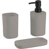MSV - Set di 3 Accessori da Bagno in Lona - Design Elegante e Pratico - Dimensioni Standard - Colore Tortora - Ideale per Un Arredamento Moderno - Accessorio da Bagno