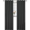 YSTELLAA Tende 100% Oscuranti Per Interni 2 Pezzi, 140×280cm, Effetto Lino, Tende Termiche, Con Anelli, Tenda Termica Isolante Freddo E Caldo, Fonoassorbenti, Moderne, Nero
