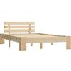 vidaXL Giroletto Classico Elegante Robusto Struttura Telaio Letto Naturale 120x200 cm con Testiera Doghe in Compensato Legno Massello Pino