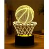 Deluisho 3D Lampada Pallacanestro, Luci notturne per bambini, Lampada da basket 3D, Luce Notturna Vision Dimmerabile con Telecomando a 16 Colori, Regali per bambini e appassionati di basket