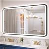 S'bagno Specchio Bagno con Luce 120x70 cm, Specchio Bagno Led con Cornice in Alluminio, Anti-Fog, 3000-6500K, Funzione Memoria, IP44 Impermeabile, Orizzontale/Verticale, Nero
