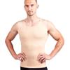 LIPOELASTIC Gilet Modellante Uomo Everyday Shape - Canottiera Contenitiva Invisibile con Bordi Taglio Laser Senza Cuciture, Scollo Rotondo Profondo, Inserti in Cotone sotto Le Ascelle (Beige, L)