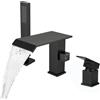 NIITAWH Cascata Romana Rubinetto Vasca con Doccia A Mano Nero Opaco Ad Alta Flusso Vasca Da Bagno Rubinetto 3 Fori Diffuso Vasca Da Bagno Filler Deck Mount In Ottone M