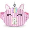 YOOLIFE Regalo di compleanno per ragazze e bambini, marsupio con iniziale, borsa a tracolla, rosa, R, R