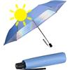 Knirps Ombrello tascabile Slim Duomatic On Automatico, Blue - Iridescente - Protezione UV, 90 cm