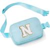 YOOLIFE Marsupio con lettere per bambini e bambine, regalo per ragazze 3 4 5 6 7 8 9 10 11 12 anni, personalizzato per adolescenti regali per donne fidanzate sorelle mamma, Blu, N