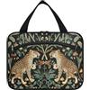 SyXIOP William Morris S Design Leopard Hanging Bag per Viaggiare con gancio, Designer Lavabile Caso Trucco per Viaggi Must Haves Crociere bolso para maquillaje, William Morris S Design Leopardo, M, casual