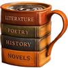 Generisch Book Thema Mug - Tazza stampata in resina letteraria, idea regalo per lettore, design 3D, a forma di cubo di libro, con impugnatura comoda, contenitore per bevande in ceramica, funzionale