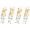 Ruiandsion Lampadina LED G9 dimmerabile AC 220-240V 6W equivalente a 60W T4 Bin-pin lampadina alogena bianco caldo lampadario illuminazione casa - Confezione da 4