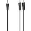 Hama 00205110 Jack/Cinch-RCA Audio Cavo di collegamento [2X Cinch RCA maschio - 1x Jack maschio 3,5 mm] 1,5 m Nero