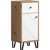 trendteam smart living - Touch - Armadio da pavimento - rovere Artisan/bianco - 1 cassetto e 2 scomparti - 36 x 79 x 29 cm - moderni piedini in metallo