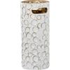 DRW Portaombrelli rotondo in metallo dorato e bianco 20 x 20 x 45 cm
