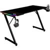 Mars Gaming MARSGAMING MGD-X120RGB, Scrivania Gaming Ergonomica, Illuminazione ARGB con Telecomando, Fibra di Carbonio, Tappetino XXL, Supporto Cuffie e Bevande, Gestione Cavi, Scrivania Gaming 120x60cm, Nero