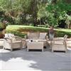 Dmora set Salotto da Esterno Dolcedo Beige 3 Posti un Tavolino, Salottino Outdoor