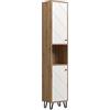 trendteam smart living - Touch - Armadio alto - rovere Artisan/bianco - 4 scomparti chiusi e 1 aperto - 36 x 191 x 29 cm - 2 ripiani - antigraffio