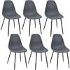 HOME DECO FACTORY, HD0356, Set di 6 sedie Gustav Grey, Les P'Tits Prix, mobili, sedile, poltrona da tavolo, sedia, 50,7 x 84,8 x 45,5 cm, altezza seduta 45 cm, grigio