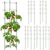 Relaxdays Set da 6 Sostegni Circolari per Pomodori, H: 90 cm, Acciaio e Plastica, Piante Rampicanti, per Cetrioli, Verde
