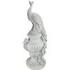 Design Toscano Pavone del Castello di Staverden su Un'Urna Statua da Giardino, Pietra Antica, 86.5 cm