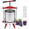 VEVOR Pressa Manuale Premitutto per Vino, Torchio Premitutto per Frutte in Acciaio Inox 15 Litri per Mele UVA Arance Verdure 40 X 32 X 61 cm, Torchio Manuale da Cucina con Manico a Forma di T