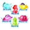 Flintosky Giochi Bagnetto Neonato Dinosauro Luminosi, 6 Pezzi Giochi da Bagno Senza Buchi Antimuffa, LED Giocattoli Acquatici Sensoriali ad Attivazione Idrica, Giocattolo Galleggiante Piscina Bimbo Bimba
