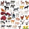 Xdyyjrasa Figurine realistiche di animali da fattoria 34 pezzi con trattore - Figure di bestiame da fattoria Apprendimento educativo Playset Animali in resina per bambini piccoli
