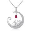 jiamiaoi Collana Gatto Ciondolo Gatto argento Gioielli Gatto, Collana argento 925 Gatto Ciondolo Collana Donna Gatto per Donne Ragazze Gatto Ciondolo (Moon Cat 2)