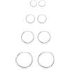 Bo Win Orecchini Argento 925 Cerchio Piccoli Set Donna Uomo, 4 Paia Orecchini a Cerchio Argento Diametro 10, 12, 14, 16 mm