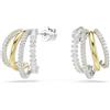 Swarovski Hyperbola, orecchini a cerchio taglio misto mini, trasparenti, con finitura metallica mista, One Size, zirconia cubica, Taglia unica, Zirconia cubica, Zirconia cubica