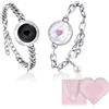 TOTWOO Bracciali per Coppie con Collegamento Bluetooth Uno a Uno tramite App, Luci e Vibrazione al Tocco - Regalo Romantico per Relazioni a Distanza, in Acciaio Inossidabile 316