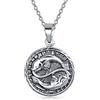 Bling Jewelry Pesci Segno Zodiacale Astrologia Oroscopo Ciondolo Medaglione Rotondo Per Uomini Donne Collana In Argento 925 Anticato