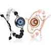 TOTWOO Bracciali per Coppie con Perle - Vibrazione, Illuminazione e Touch a Distanza - Il Regalo Romantico per San Valentino, in Acciaio Inossidabile 316L (Lui & Lei)