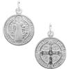Only faith Ciondolo a forma di medaglia di San Benedetto in argento Sterling 925, ciondolo con croce di potere, 1,5 cm e 2 cm, Pequeño, Argento, Nessuna pietra preziosa