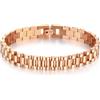 JSNOM Bracciale Uomo Acciaio Argento: Bracciali Cubano Acciao Inossidabile, Larghezza 8/10/12 mm, Regali Braccialetto Fidanzato Papà Uomo (Oro Rosa-8mm-20cm)
