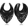 Vankula Dilatatori Lobo Sella tunnel dilatatore orecchie in Acciaio inossidabile Vacuo lobi piercing espansori Gioielli Uomo Donna 22mm(7/8) Nero