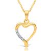 Planetys Collana da donna Cuore Oro 375/1000 con 4 diamanti bianchi, Oro, Diamante