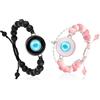 TOTWOO Bracciali per Coppie con Perle - Vibrazione, Illuminazione e Touch a Distanza - Il Regalo Romantico per San Valentino, in Acciaio Inossidabile 316L (Lui & Lei)