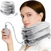FARYODI Collare gonfiabile, design estensibile a 3 strati, supporto per il collo | Collare umano, allungatore per il collo gonfiabile per i viaggi a casa, allevia il dolore cervicale (grigio chiaro)